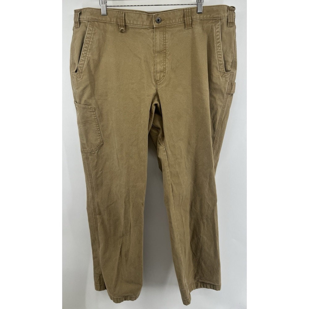 LL Bean Men's Natural Fit Carpenter Work Pants Size 44x33 Tan Brown #508188